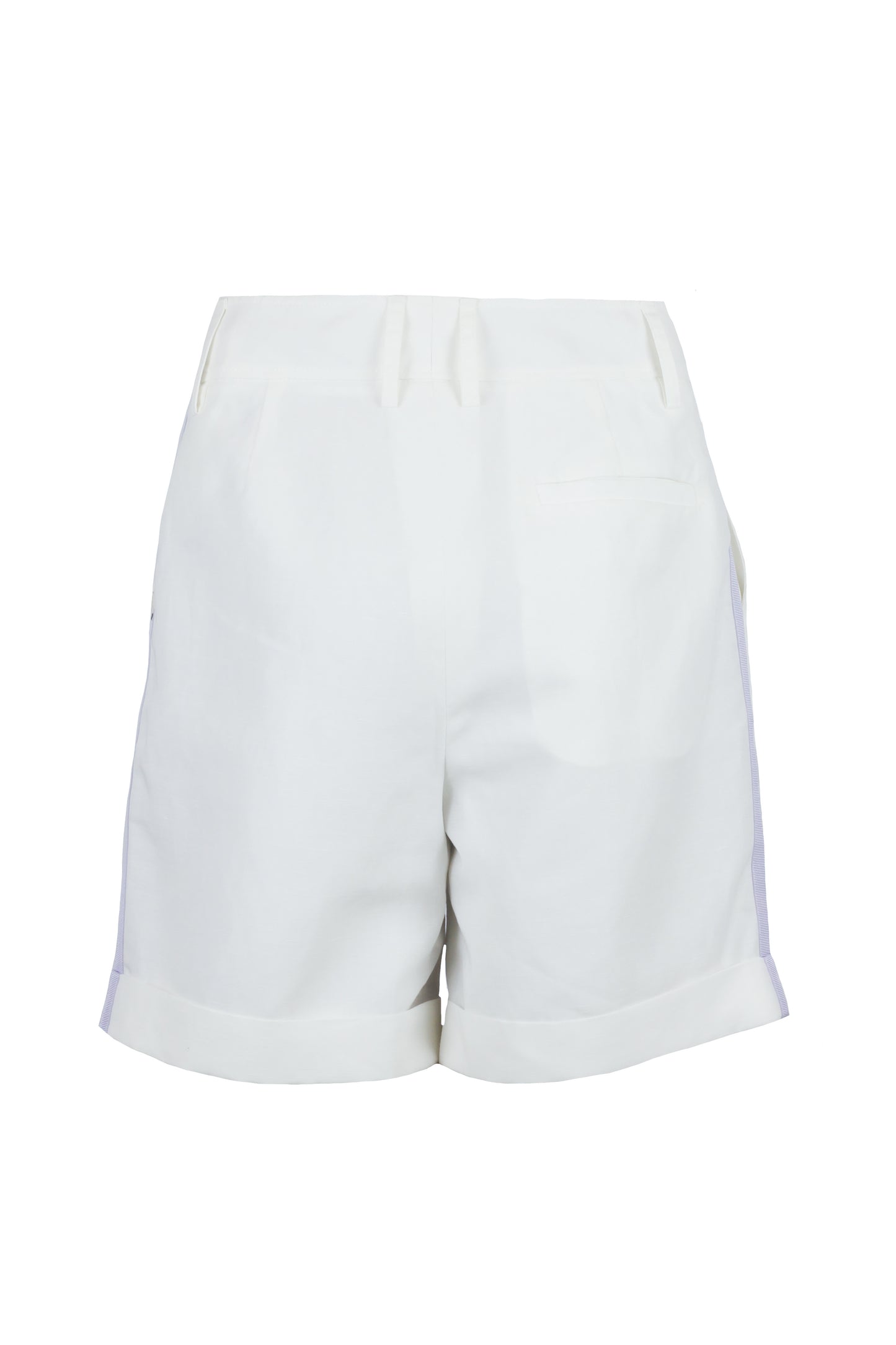 White/Lilac Tencel&Linen Shorts