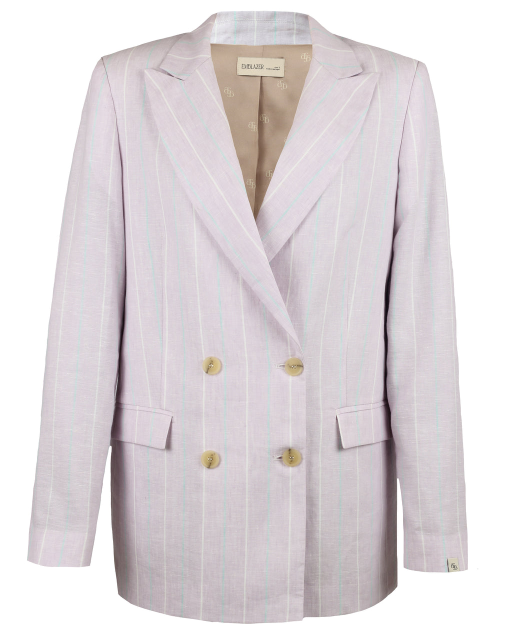 Lilac 100%Linen Oversized Blazer