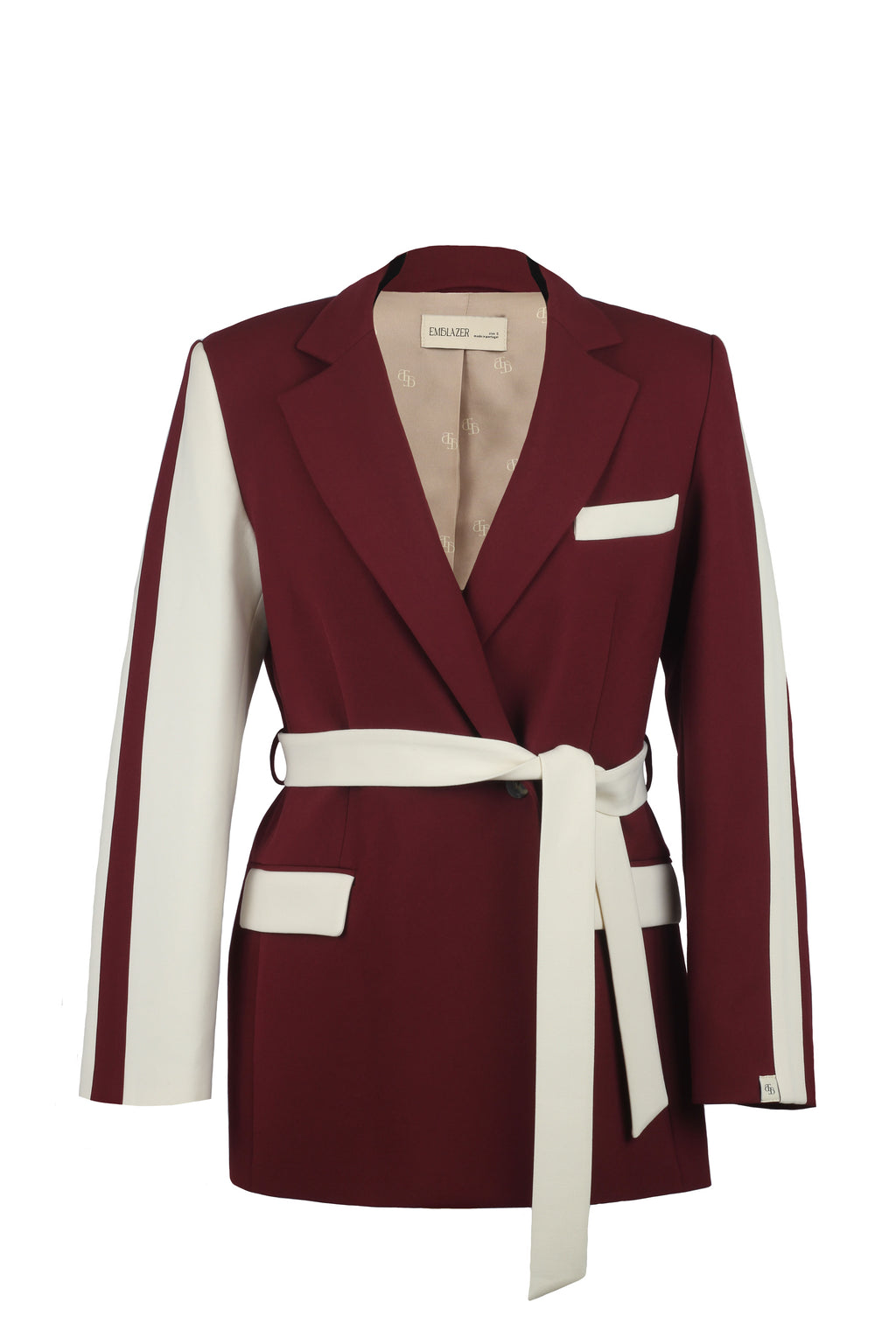 Burgundy Twisted Slim Fit Blazer
