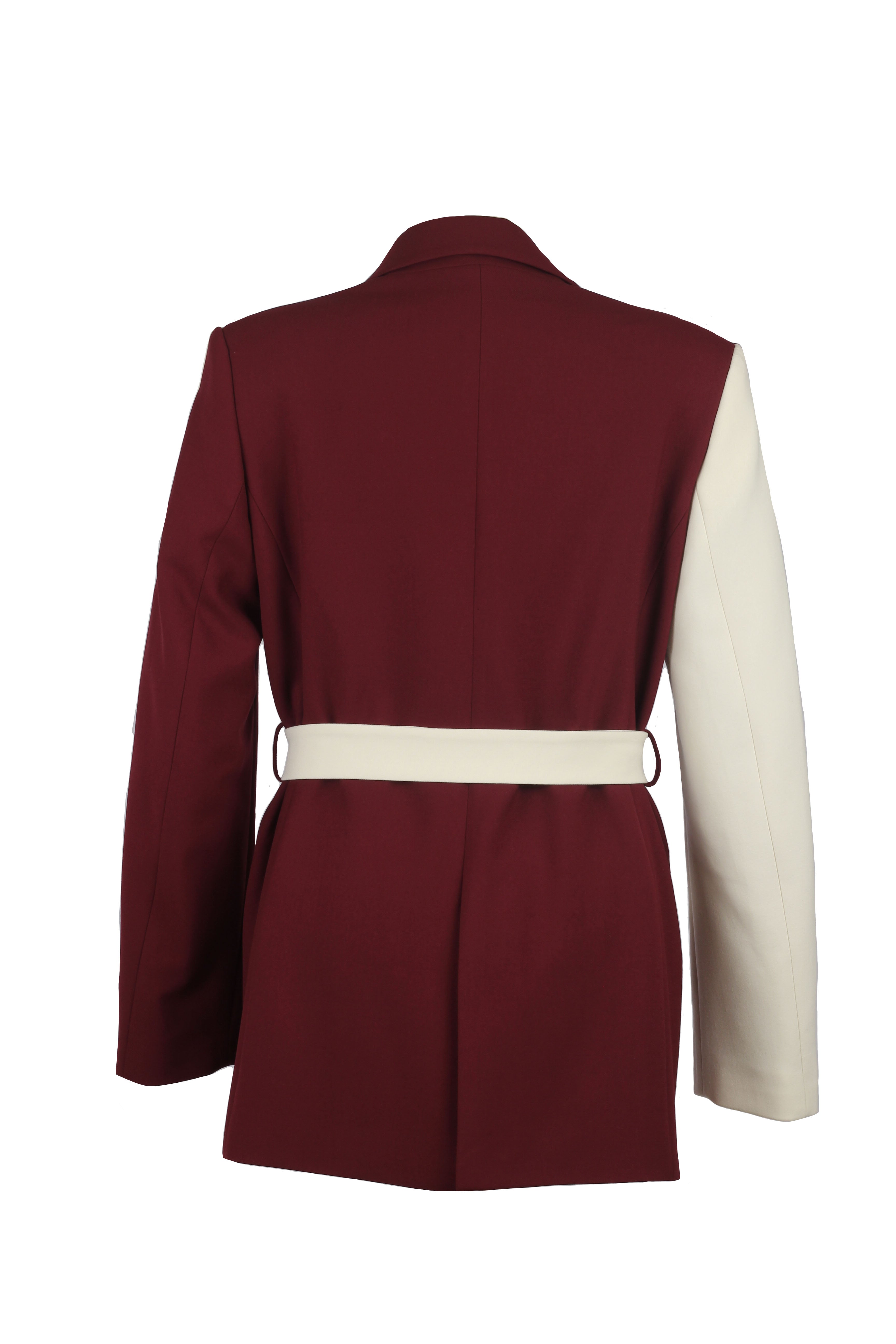 Burgundy Twisted Slim Fit Blazer