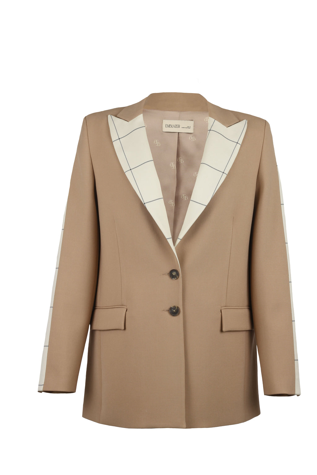 Checked Collar Loose Fit Blazer