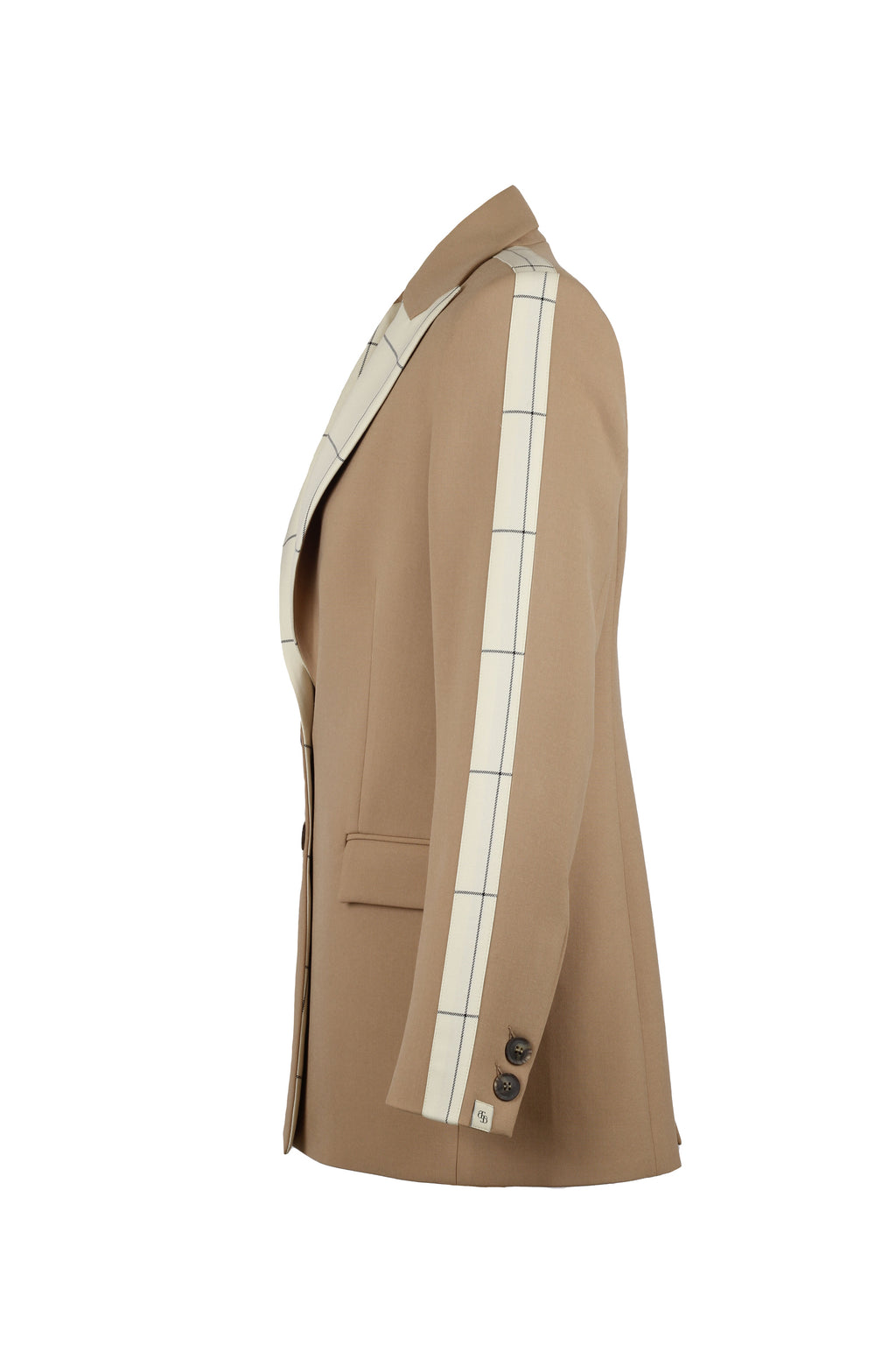 Checked Collar Loose Fit Blazer