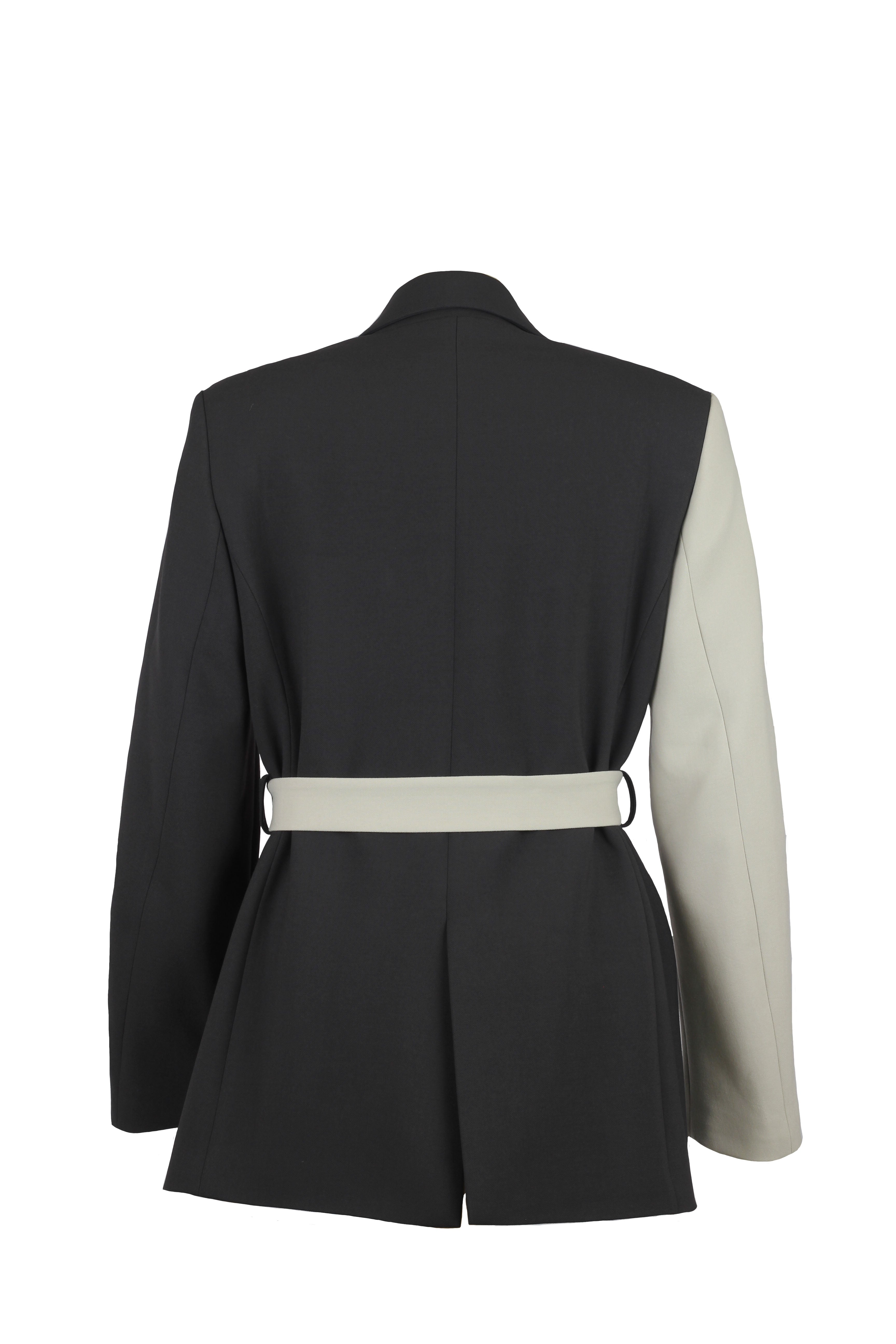 Grey Twisted Slim Fit Blazer