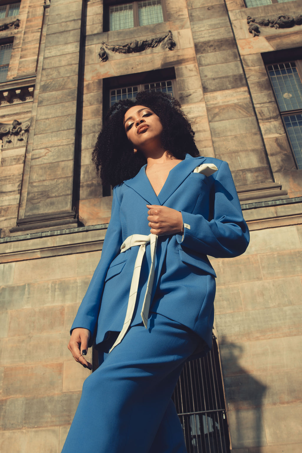 Electric Blue Slim Fit Blazer